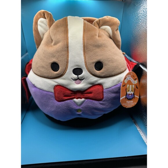 NWT! Squishmallows Reginald Vampire Corgi Treat Pail Ultra soft Official Plush - Picture 2 of 5